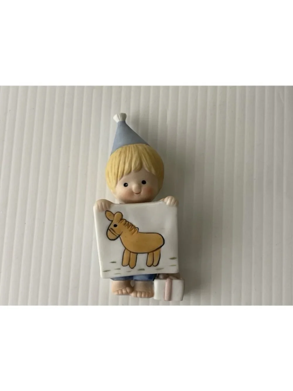 1982 Enesco Country Cousins Scooter Pin the Tail on the Donkey With Present